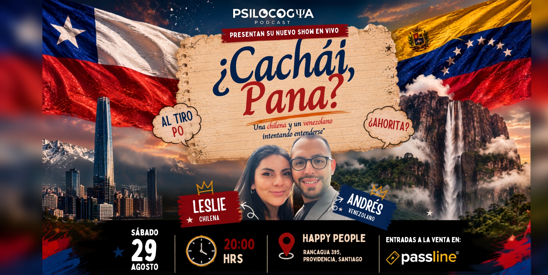 Banner ¿Cachái, pana? Una chilena y un venezolano intentando entenderse
